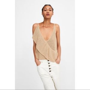 Zara knit ruffle tank top